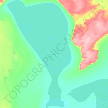 Aral Sea topographic map, elevation, terrain