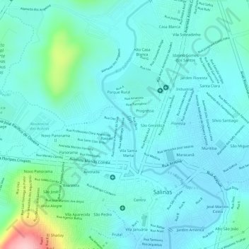 Passarela da Alegria topographic map, elevation, terrain