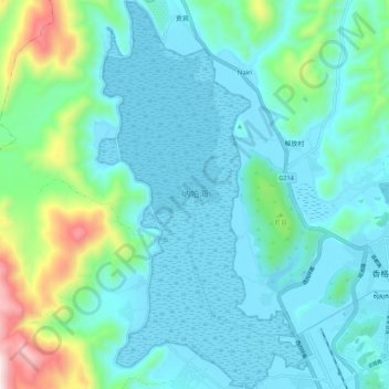 纳帕海 topographic map, elevation, terrain