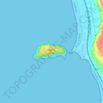 Isola di Dino topographic map, elevation, terrain