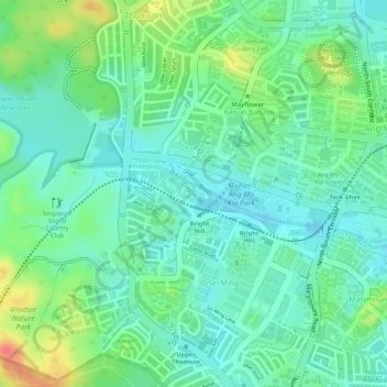 Kallang River topographic map, elevation, terrain