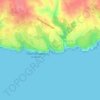 Praia do Carvalho topographic map, elevation, terrain