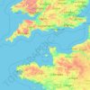 Alderney topographic map, elevation, relief
