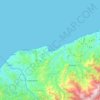 Rize topographic map, elevation, relief