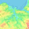 Douarnenez topographic map, relief, elevation