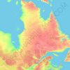 Québec topographic map, elevation, relief