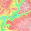 Millau topographic map, relief, elevation