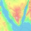 South Sinai topographic map, elevation, relief