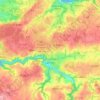 Lannion topographic map, relief, elevation