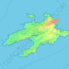 Ouessant topographic map, relief, elevation