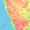 Karnataka topographic map, elevation, relief