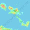 D'Entrecasteaux Islands topographic map, elevation, relief