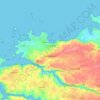 Plouguerneau topographic map, relief, elevation
