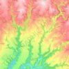Sauveterre-de-Rouergue topographic map, relief, elevation