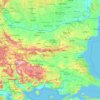 Bulgaria topographic map, elevation, relief