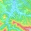 Oust topographic map, relief, elevation