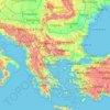 Balkans topographic map, elevation, relief