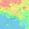 Morbihan topographic map, relief, elevation