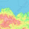 Côtes-d'Armor topographic map, relief, elevation
