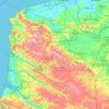 Pas-de-Calais topographic map, elevation, relief