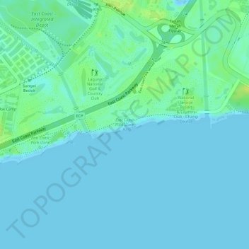 East Coast Park (Zone H) topographic map, elevation, relief